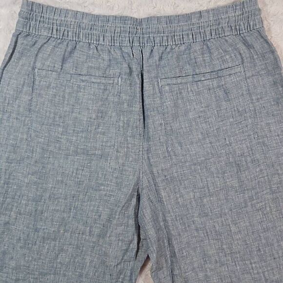 Athleta Womens Size 12 Retreat Linen Jogger Chambray Blue Drawstring Waist - Picture 9 of 9